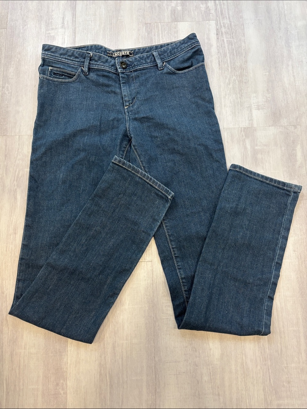 Lacoste Men's Straight Jeans in Dark Blue Wash size 31 1/2 inseam